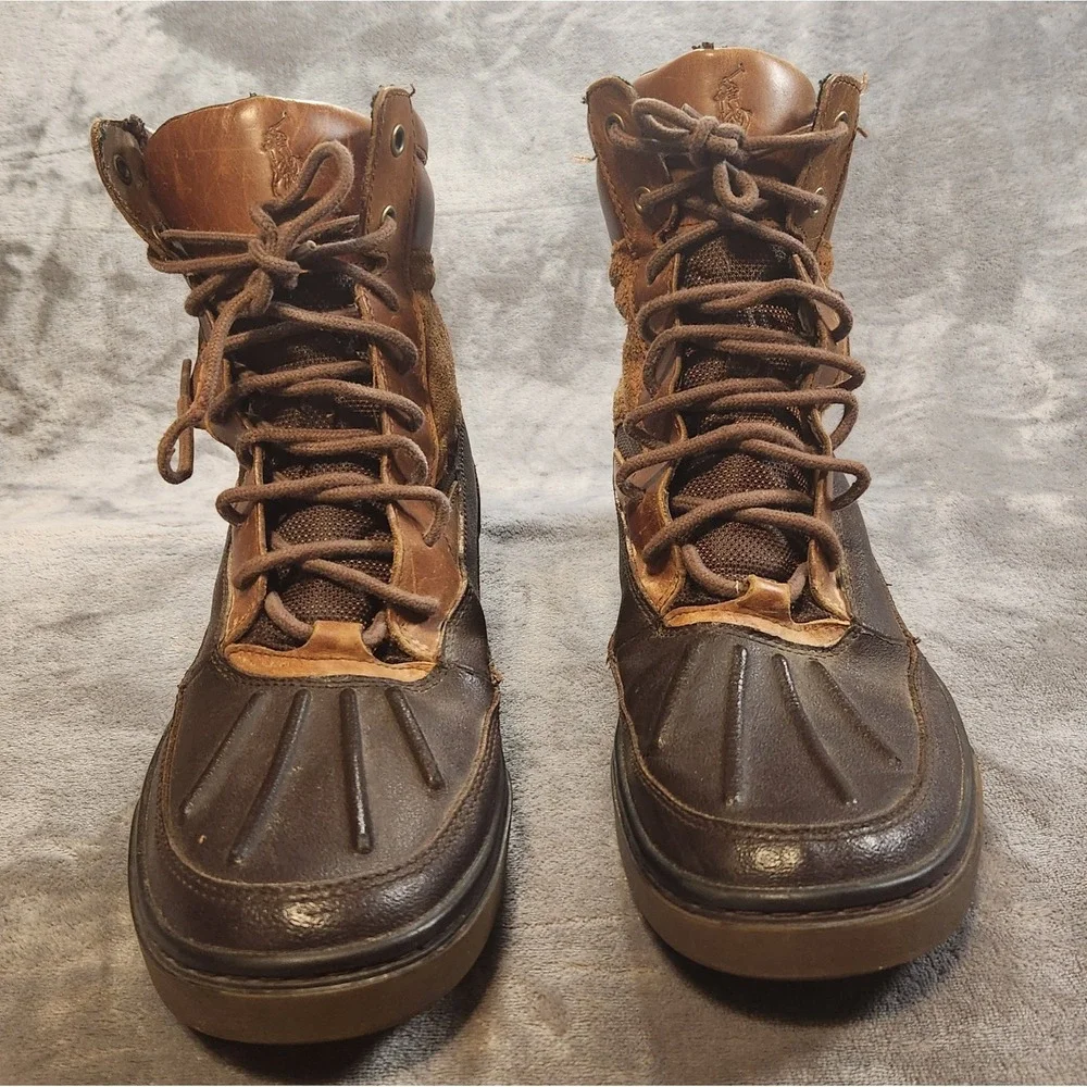 Polo Ralph Lauren Boots Mens 10 Brown Leather Duck Boots Lansing